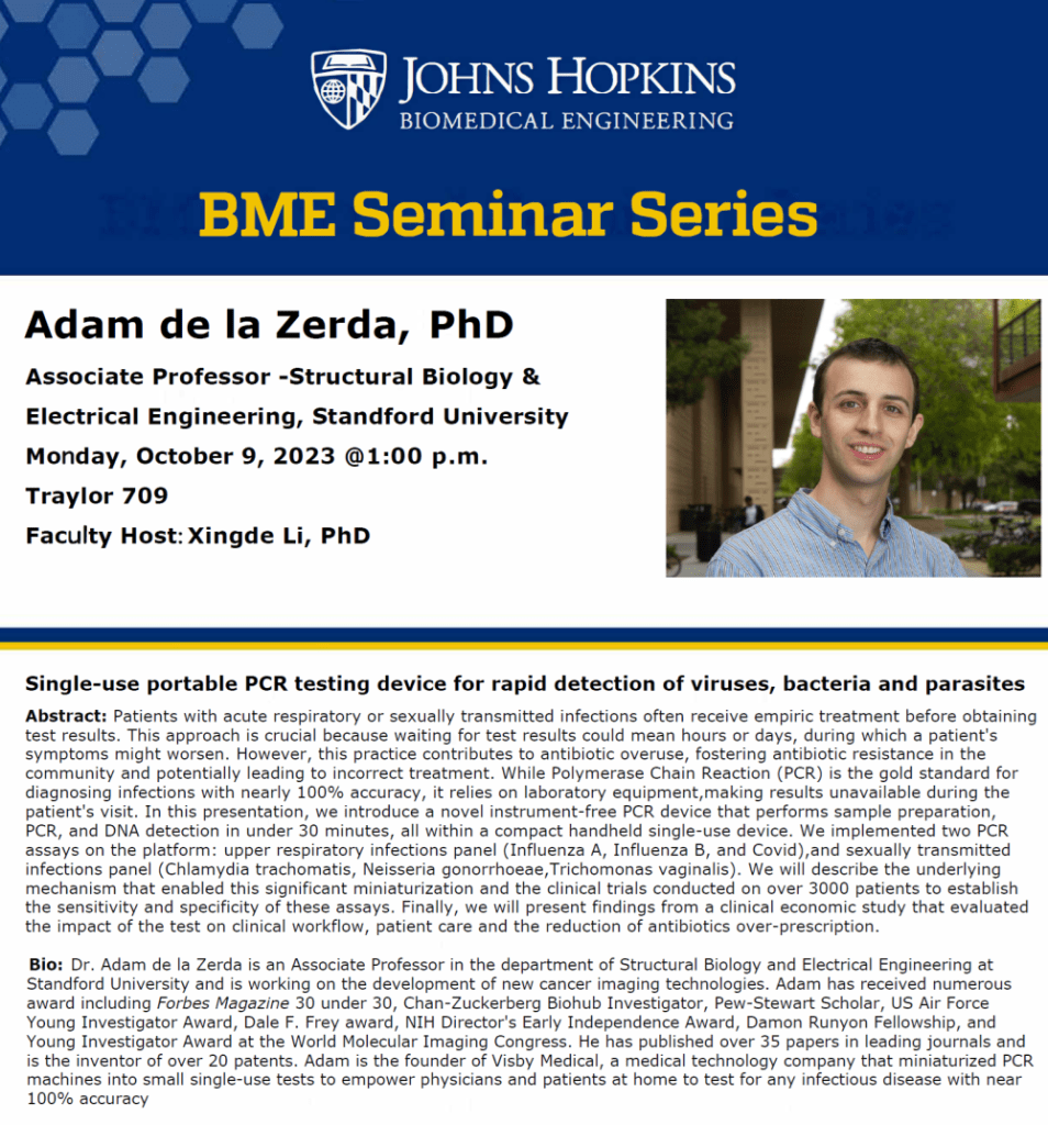 BME Seminar - Adam de la Zerda - Johns Hopkins Biomedical Engineering