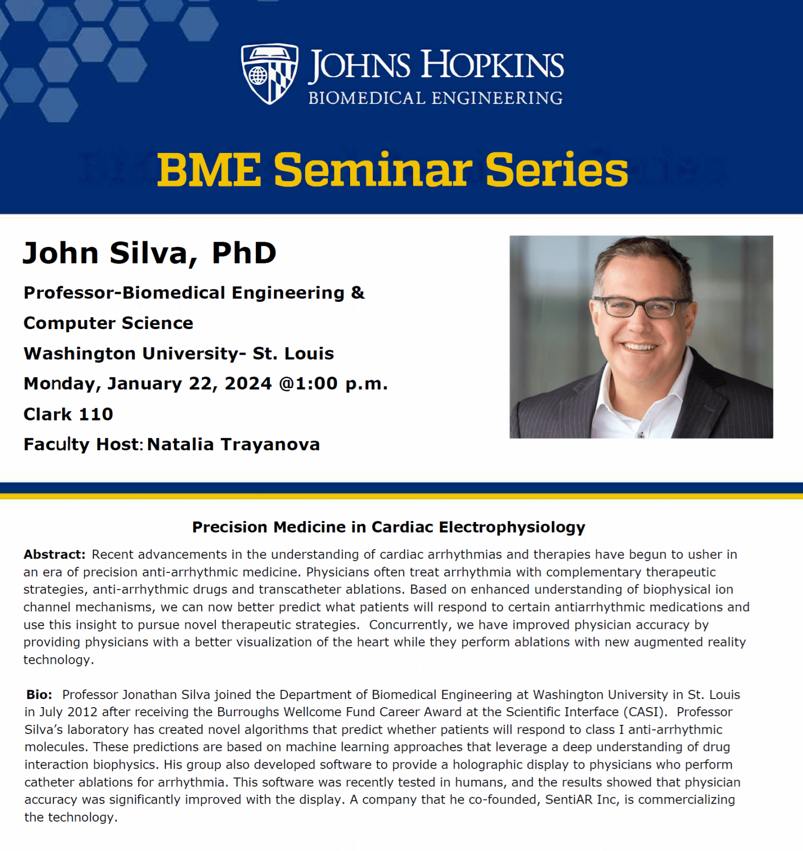 BME Seminar - John Silva - Johns Hopkins Biomedical Engineering