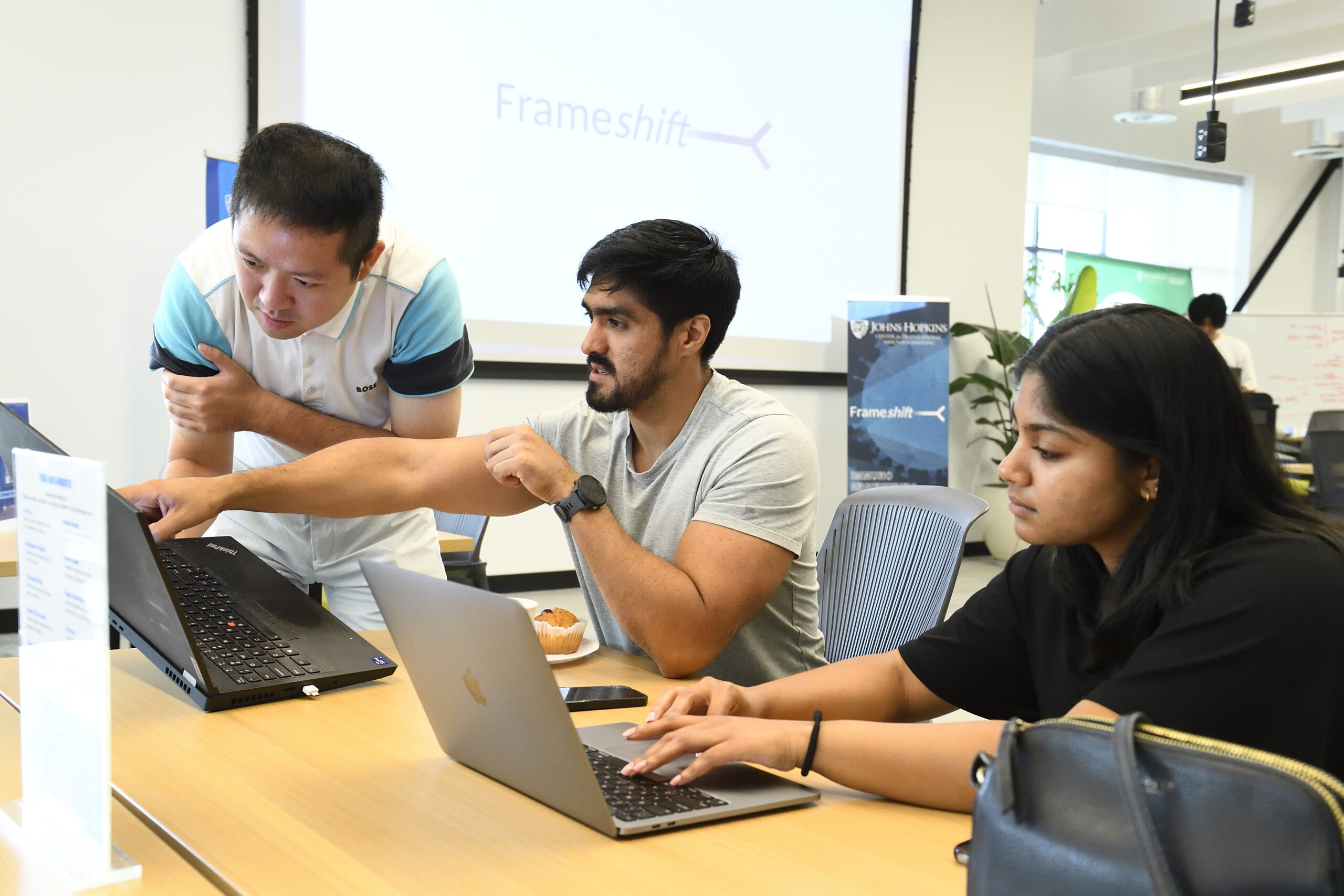 Students work on projects during JH-TIE's inaugural Frameshift, a technology training and case competition for future leaders in immunoengineering